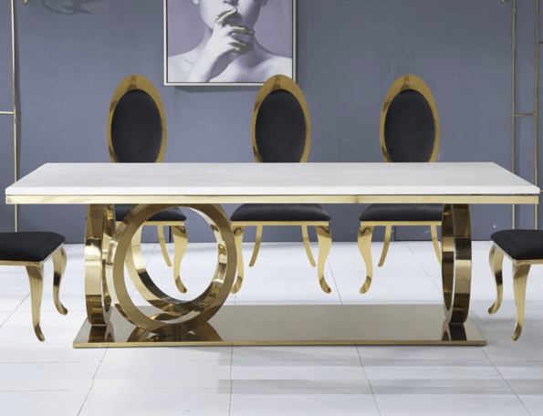 4 Ring Sculpture Design Dining Table, 4-DISC