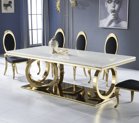 4 Ring Sculpture Design Dining Table, 4-DISC