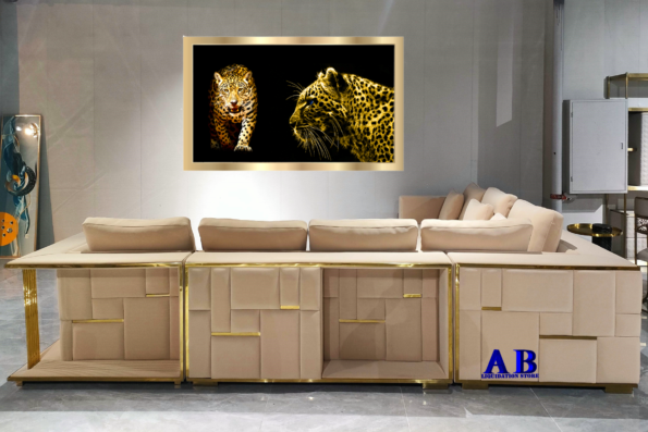 ULTRA-LUXURY HANDMADE SOFA SECTIONAL WITH GOLD TRIM!
