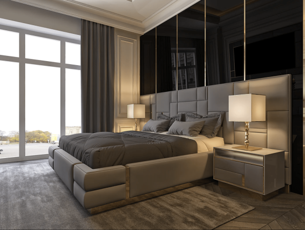 LUXURY HIGH BACK BED