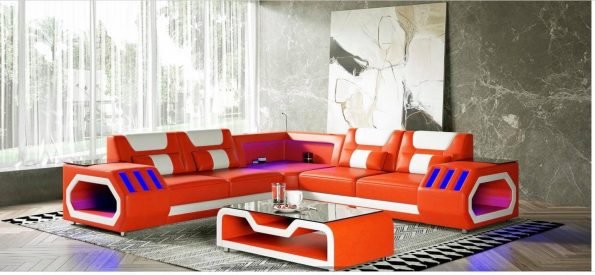 Sectional with Bluetooth speakers, Apollo