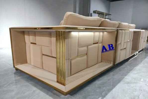 ULTRA-LUXURY HANDMADE SOFA SECTIONAL WITH GOLD TRIM!