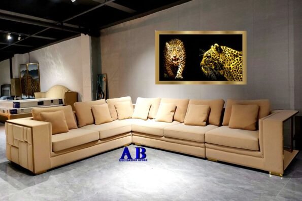 ULTRA-LUXURY HANDMADE SOFA SECTIONAL WITH GOLD TRIM!