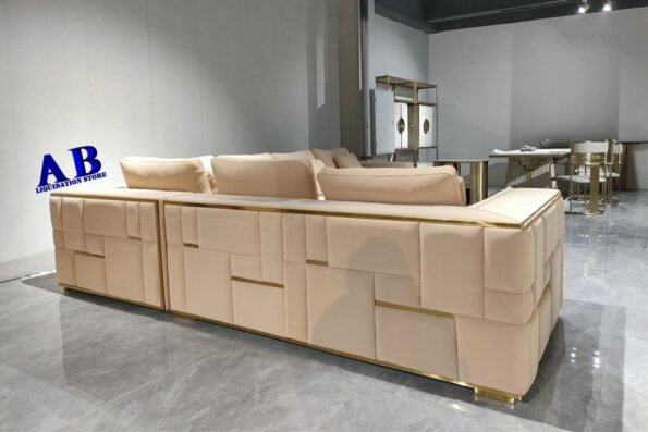 ULTRA-LUXURY HANDMADE SOFA SECTIONAL WITH GOLD TRIM!