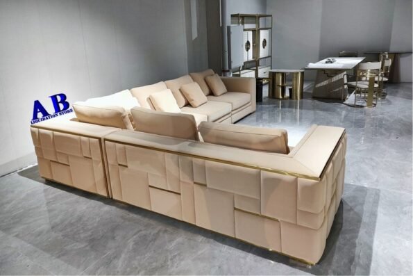 ULTRA-LUXURY HANDMADE SOFA SECTIONAL WITH GOLD TRIM!